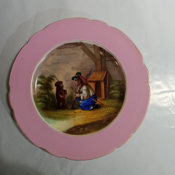 Other - Vintage circo 1815 to 1845 F&M  handpainted boy and dog plate 8 Inch